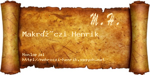 Makróczi Henrik névjegykártya